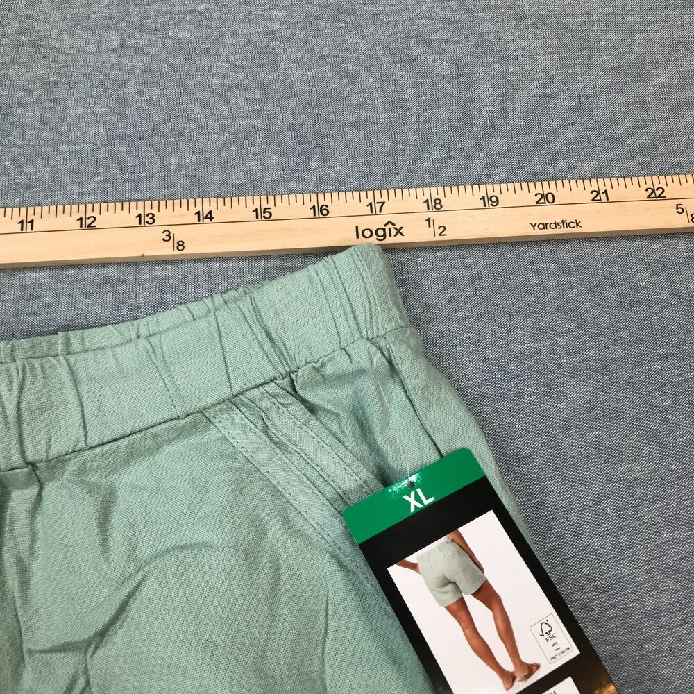 Briggs Womens XL Pull On Shorts Green Linen Blend Pockets Lightweight 5" NWT AW3 - Picture 5 of 7